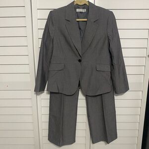 Classic Gray Pinstripe Blazer and Pants Set